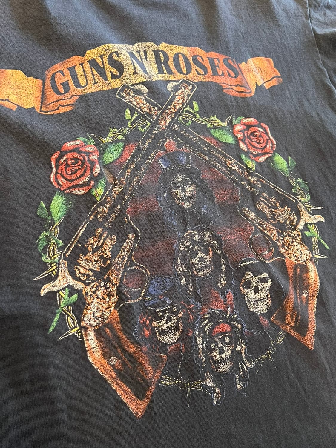 00's [XL] 빈티지 건즈앤로지스 바이커 밴드티 프룻오브더룸 페이딩 상품이미지5