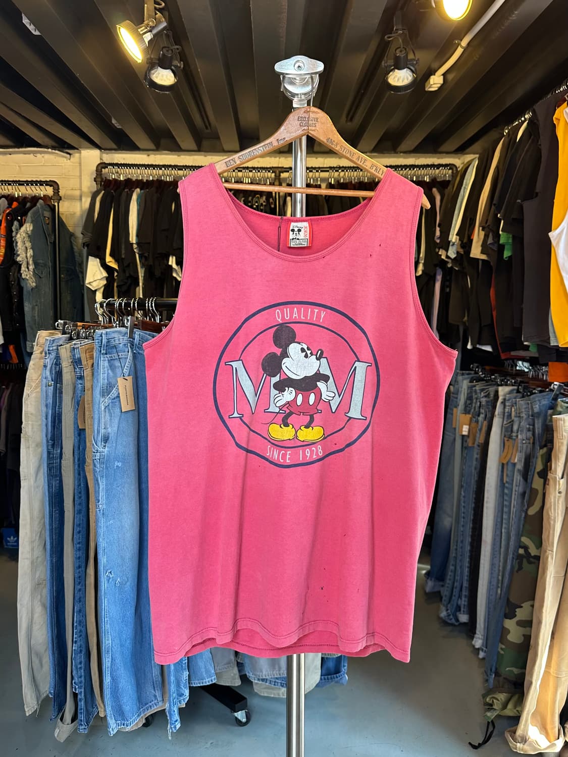 90s 디즈니 미키마우스 페이드 프린팅 나시 상품이미지1