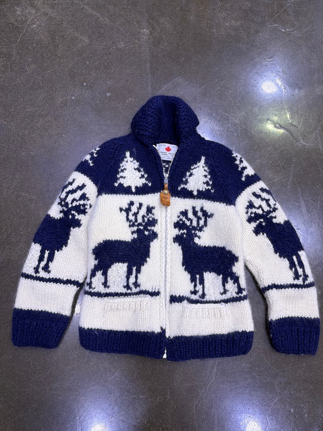 캐나디안 스웨터 헤비울 디어 사슴 코위찬 집업 여성 가디건 상품이미지1