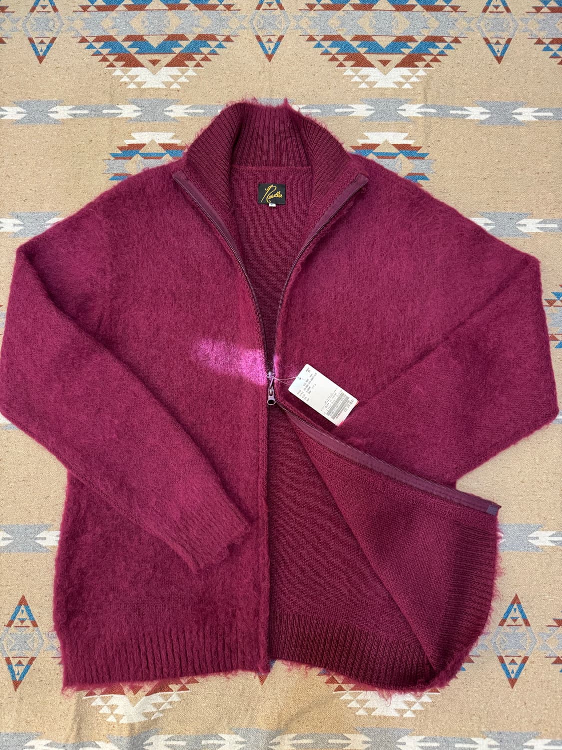 [L] 니들스 모헤어 집업 가디건 보르도 상품이미지2