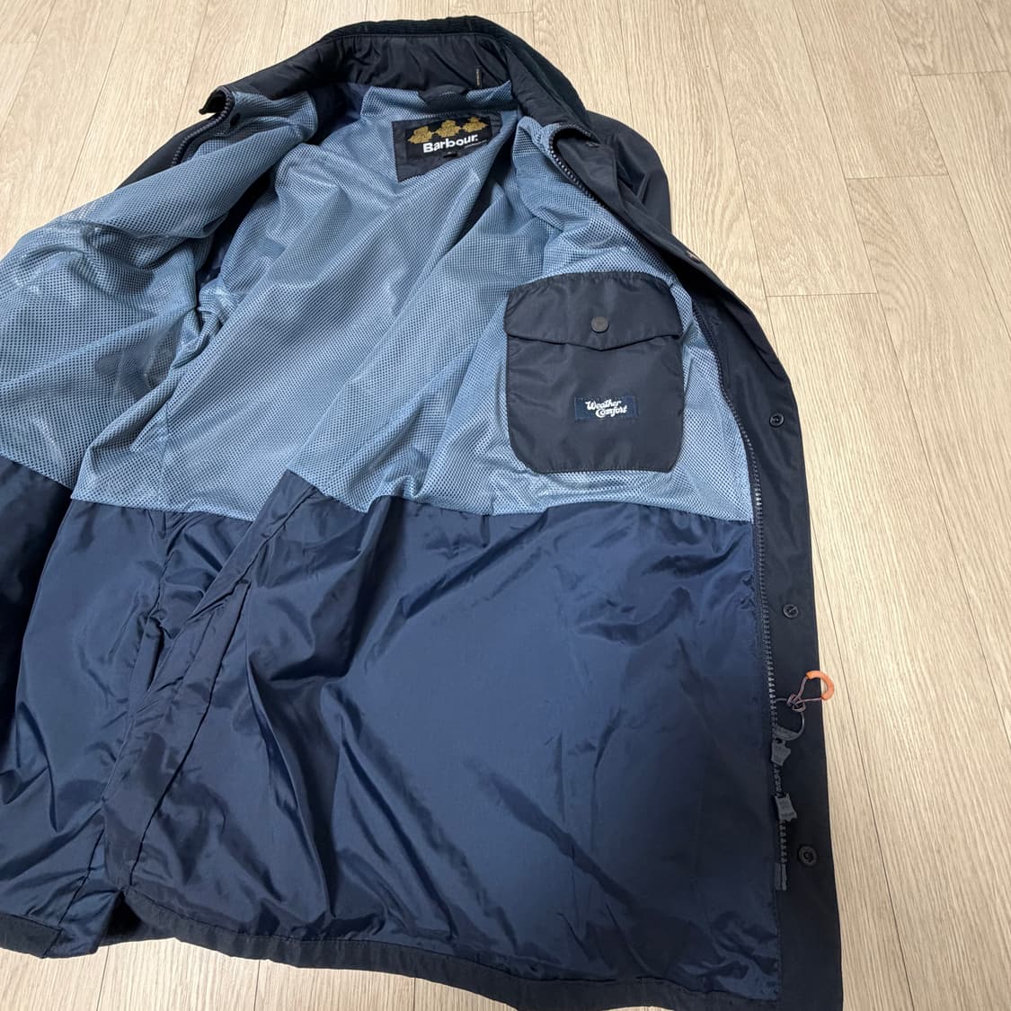 미착용 바버 네이비 레인코드 S 상품이미지4
