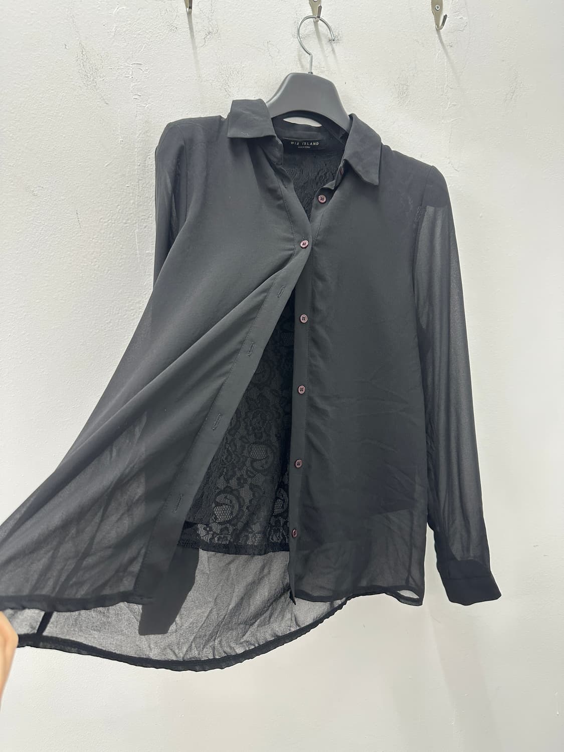 Wiz island Sheer Embroidered Shirts 상품이미지6