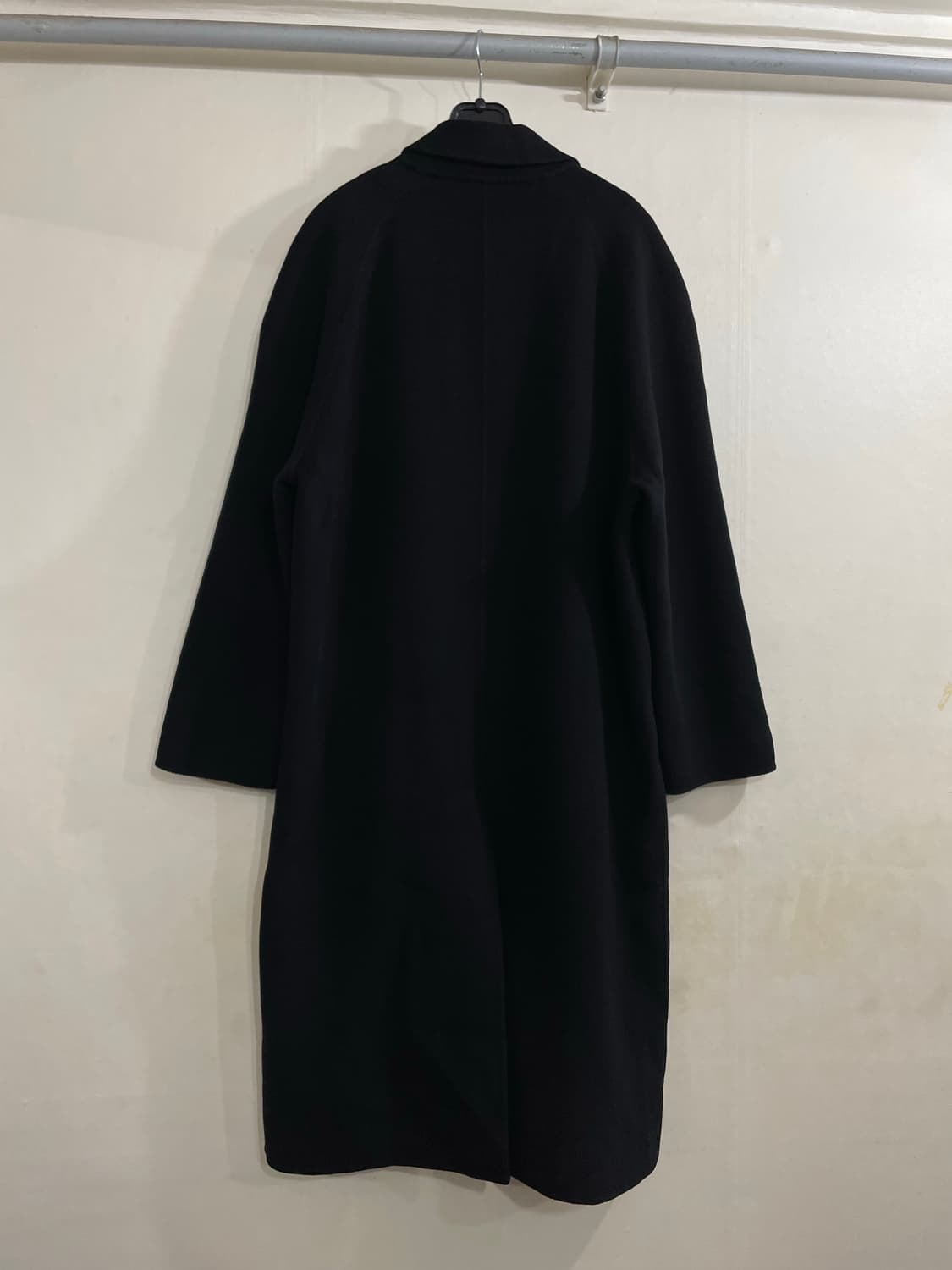 INDIAN UOMO 발마칸 캐시미어 울 롱코트 블랙 상품이미지4