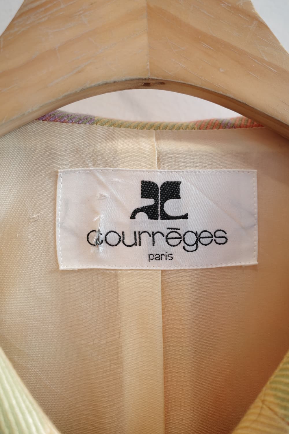 90s Courreges 쿠레쥬 울 체크 자켓  상품이미지3