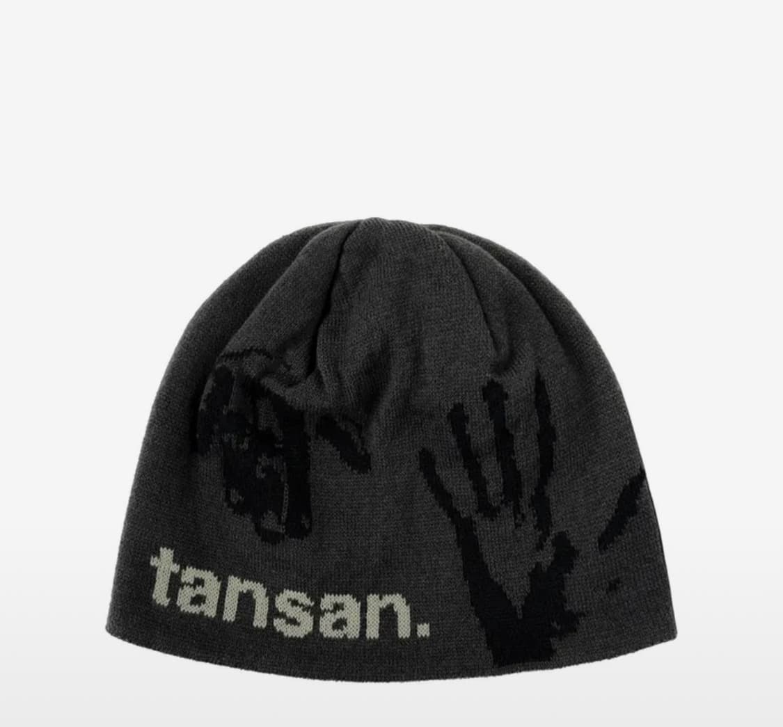 탄산마그네슘 자카드 핸드 그립 비니 차콜 상품이미지1