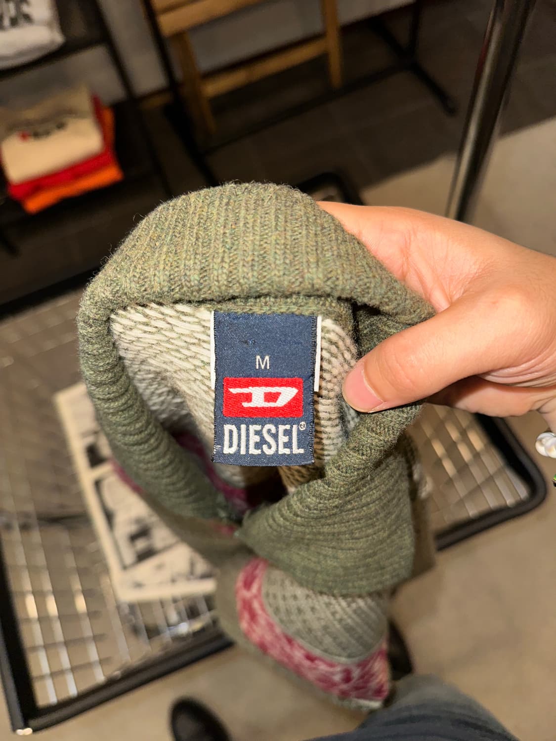 00’s Diesel flower pattern knit zip-up 상품이미지9