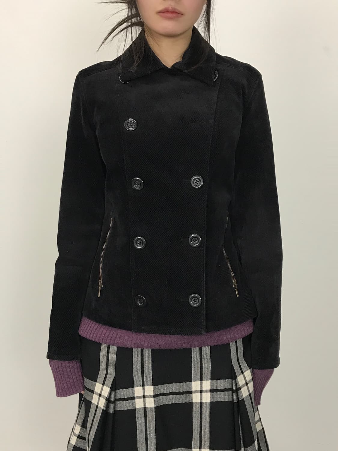 Hypersoar Black Corduroy Peacoat Jacket 상품이미지2