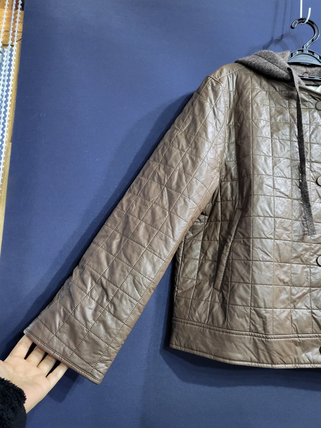 ROOM9 합성가죽 퀼팅후드자켓(새상품) 상품이미지3