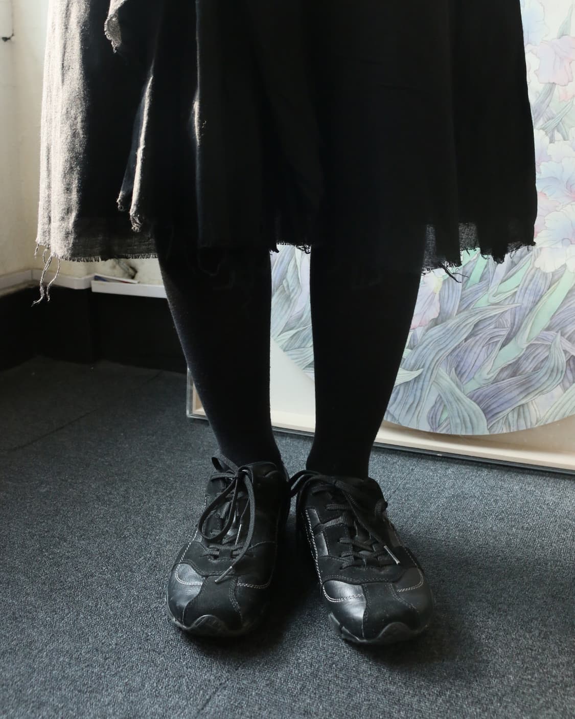 디젤 블랙 레더 스니커즈 상품이미지2