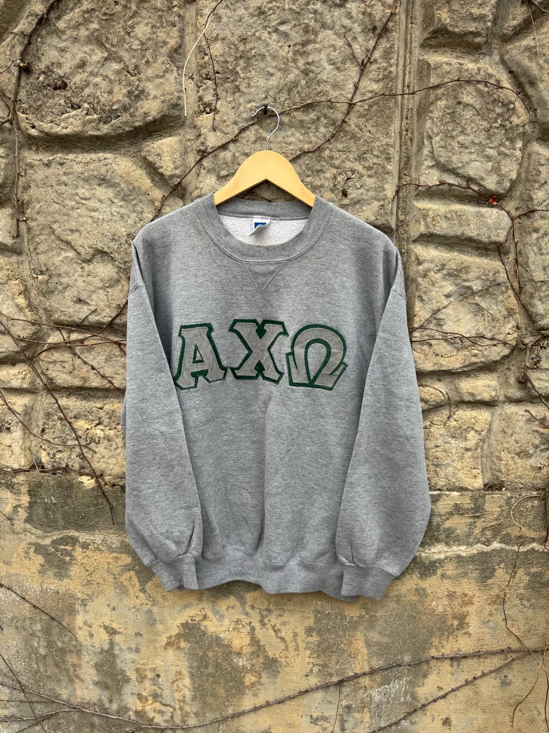 90s 러셀 애슬레틱 빈티지 자수 스웻 셔츠 맨투맨 그레이 xl 상품이미지1