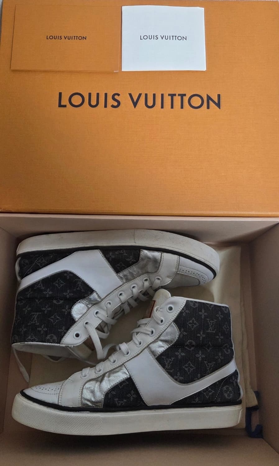 [정품] 루이비통 실버 투톤 레더 트레이너 스니커즈 275 상품이미지2