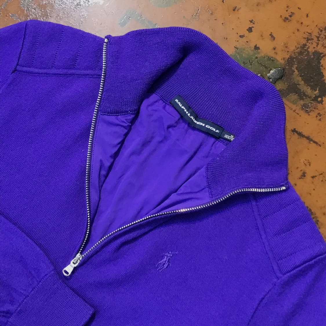 폴로랄프로렌 골프 퍼플 니트 반집업 풀오버 여성 44 55 사이즈 상품이미지3