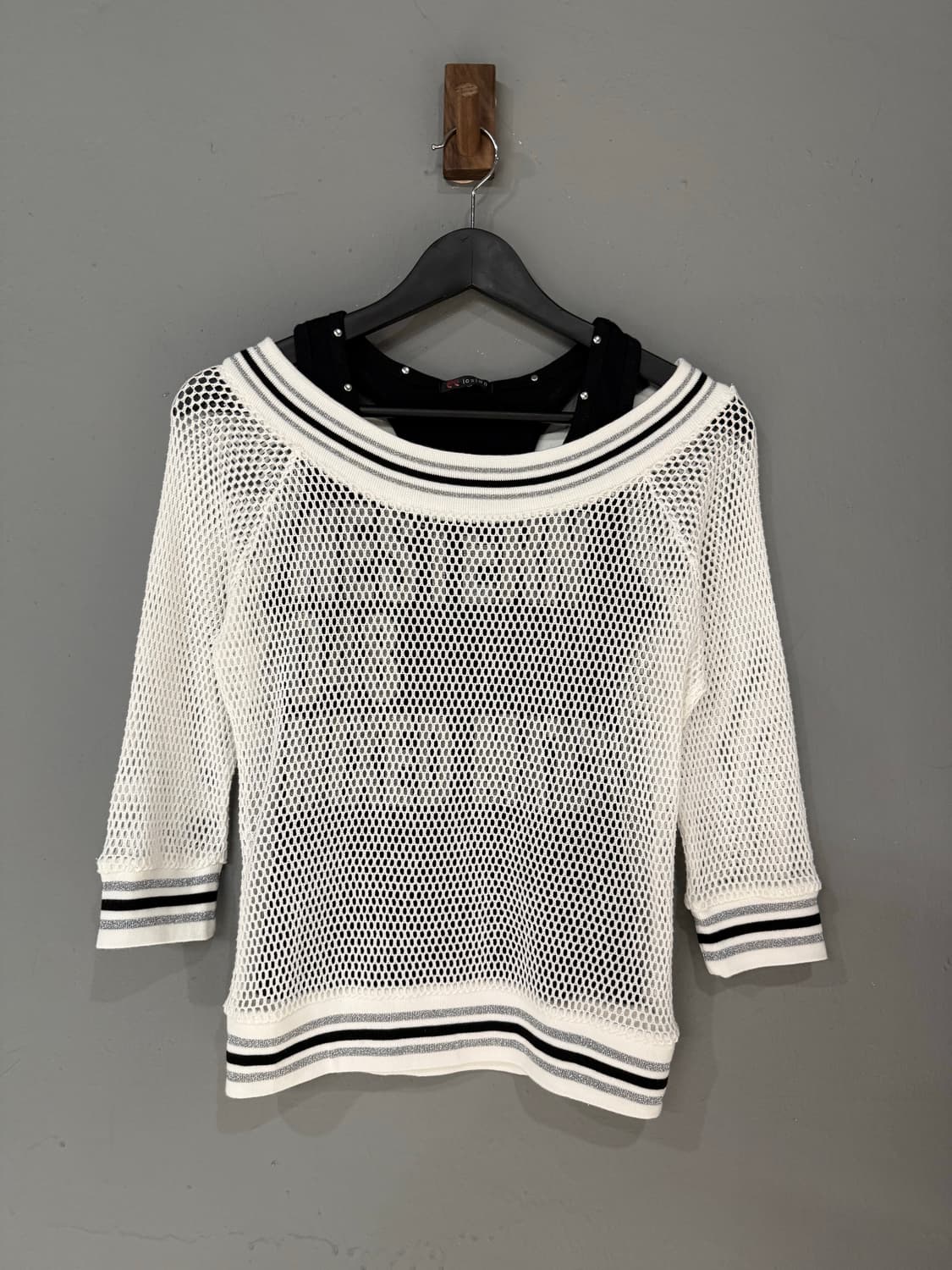lettering sleeveless + net top set  상품이미지4
