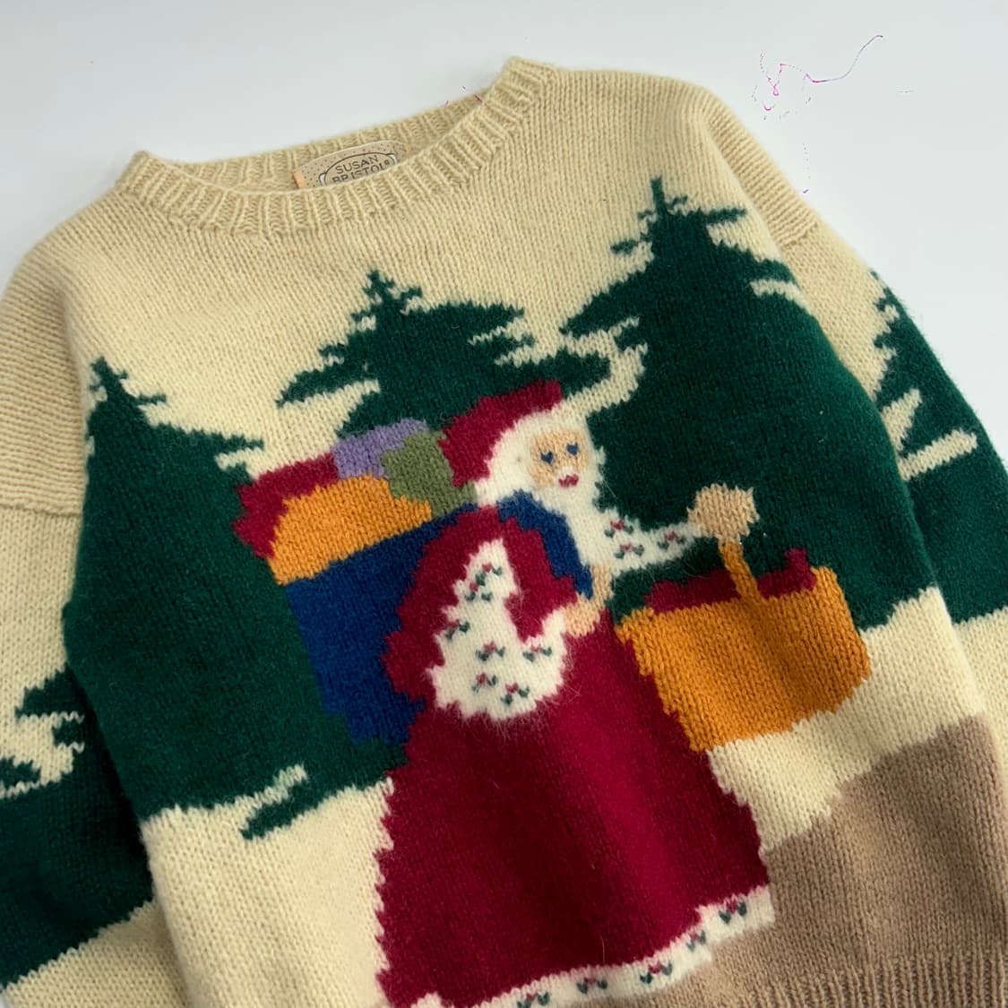 Susan bristol 핸드메이드 크리스마스 산타 울 스웨터  상품이미지4