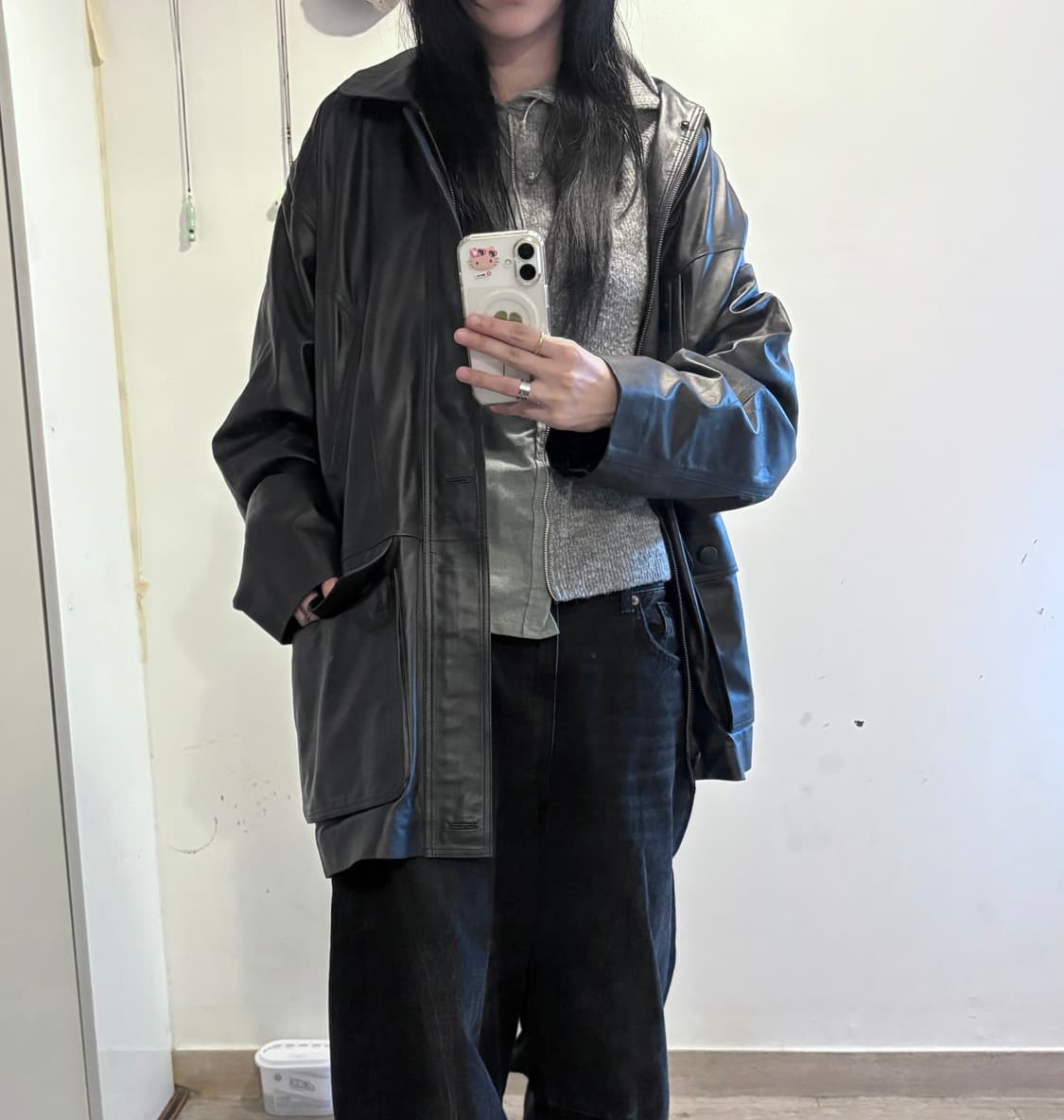 japan vintage leather jacket 상품이미지2