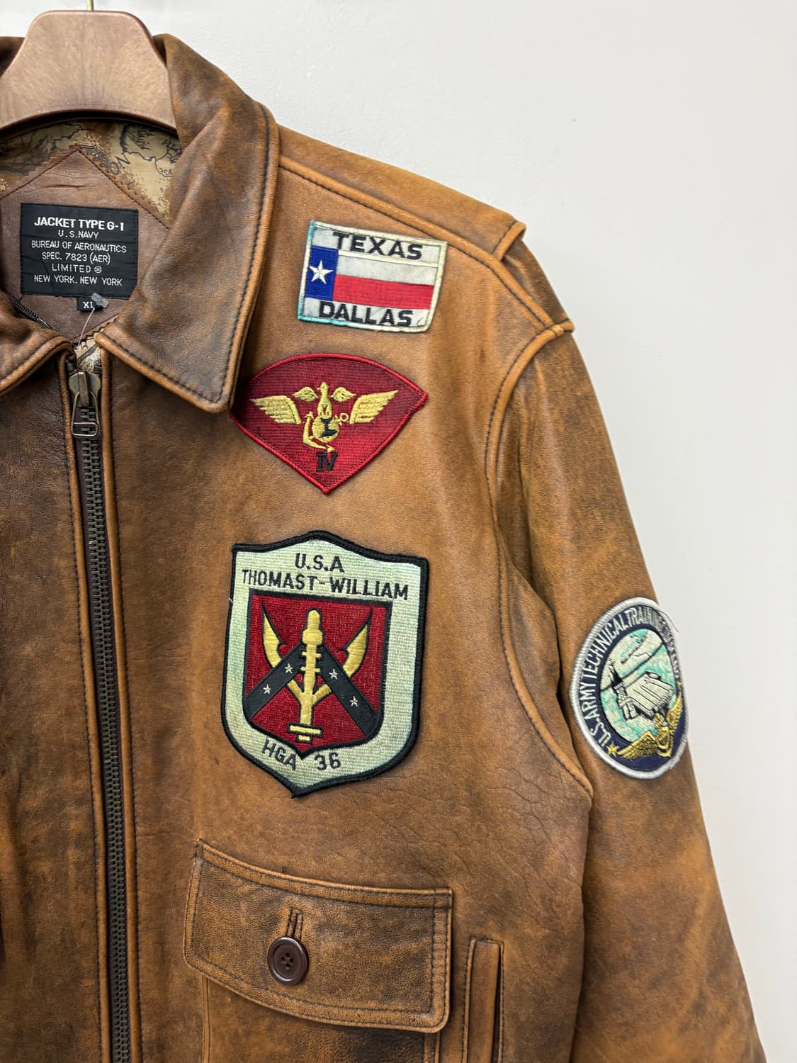 아비렉스 패치 디테일 가죽자켓 A2899 상품이미지3