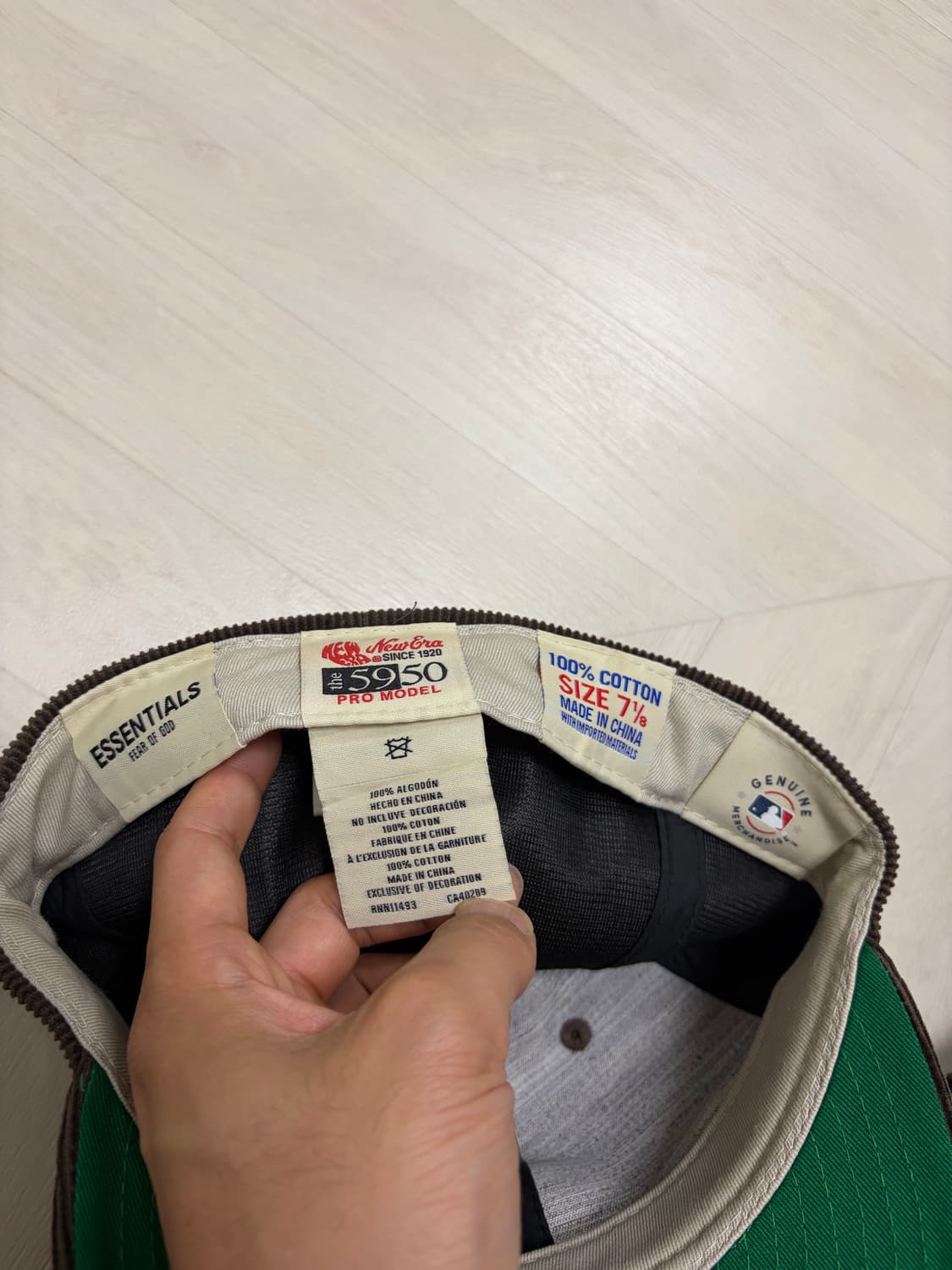 뉴에라x피어오브갓 코듀로이 사이즈캡(7 1/8, 56.8cm) 상품이미지4