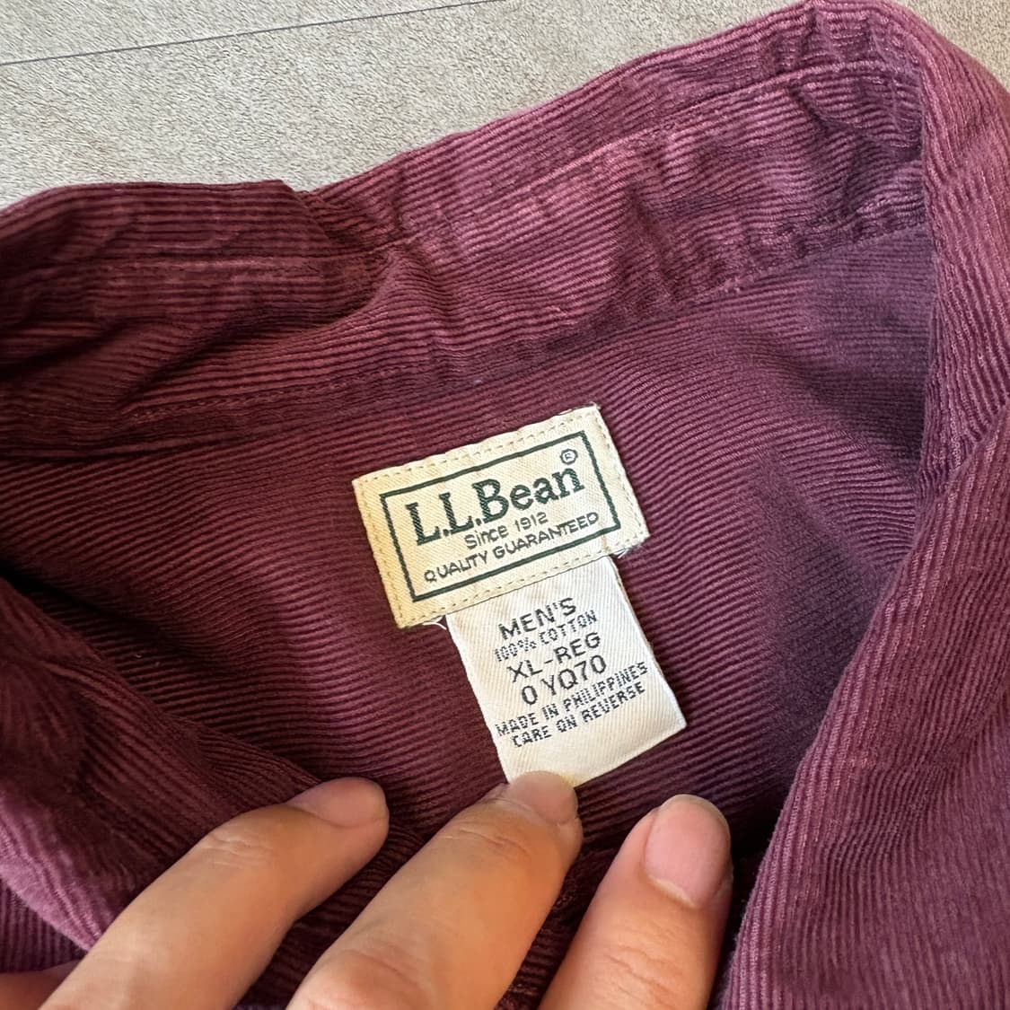 L.L.bean 정품 엘엘빈 버건디 코듀로이 긴팔 셔츠 상품이미지5