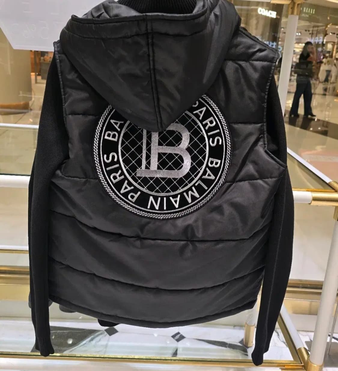 [Rare] 발망 실버 메탈릭 백로고 레이어드 콤비 자켓 XL 상품이미지2