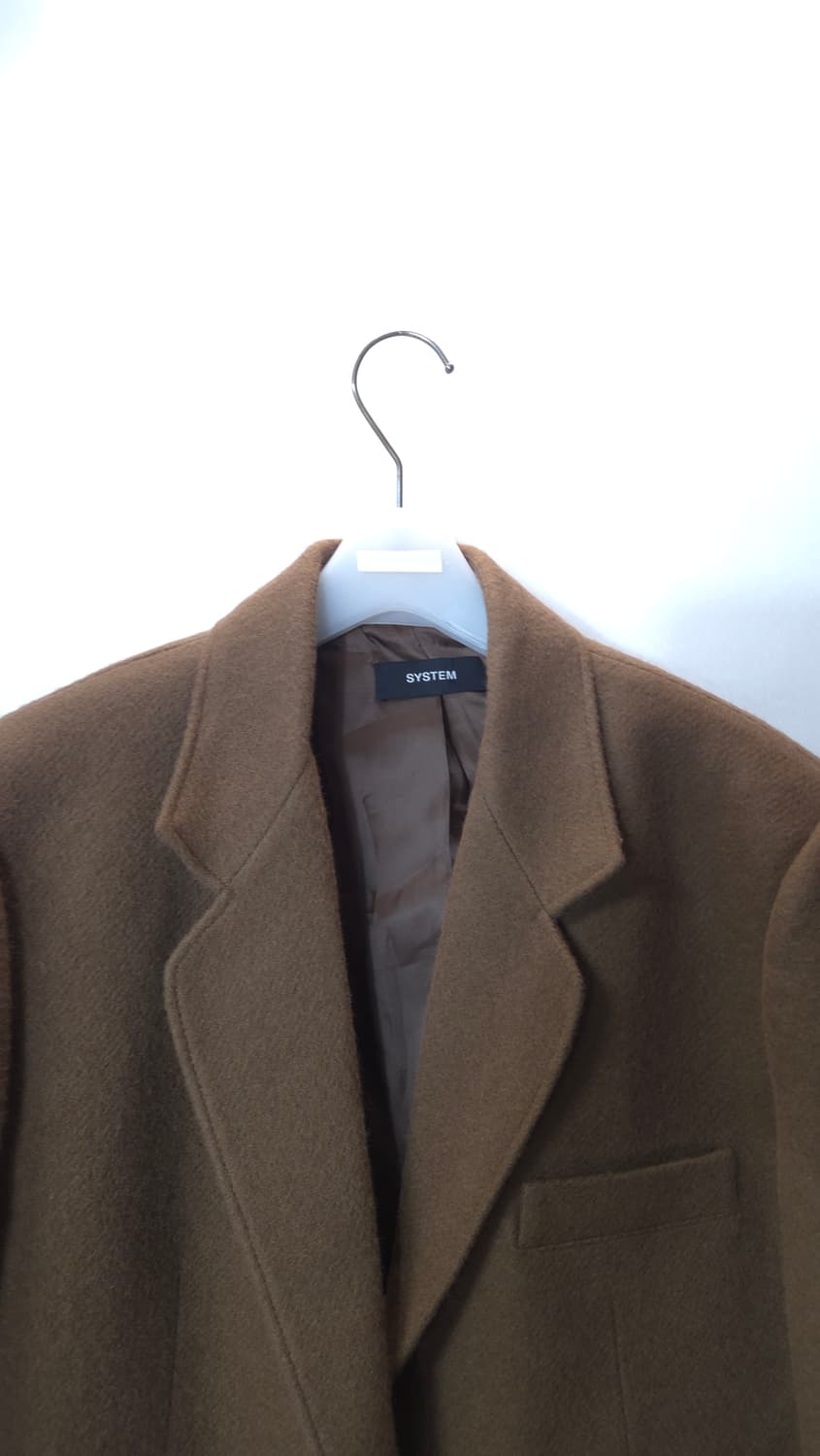 한섬 시스템 2022 이태리 울 브랜드 카멜 싱글 자켓 M 사이즈 상품이미지2