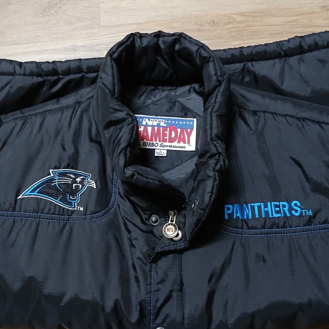 NFL 캐롤라이나 팬서스 패딩 조끼 베스트 올드스쿨 빈티지 상품이미지2