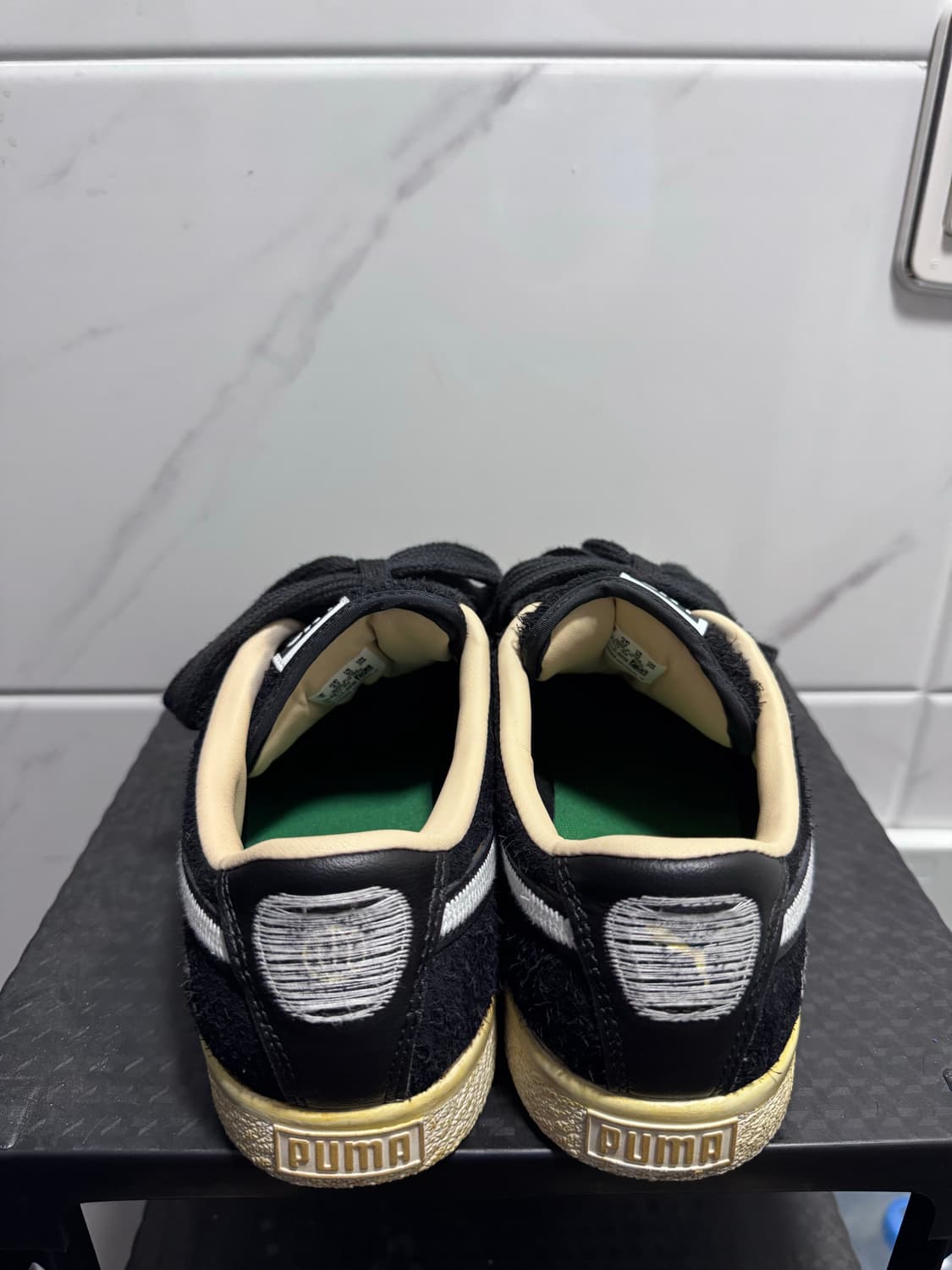 푸마xLMC 스웨이드 빈티지 -블랙:화이트 280  상품이미지4