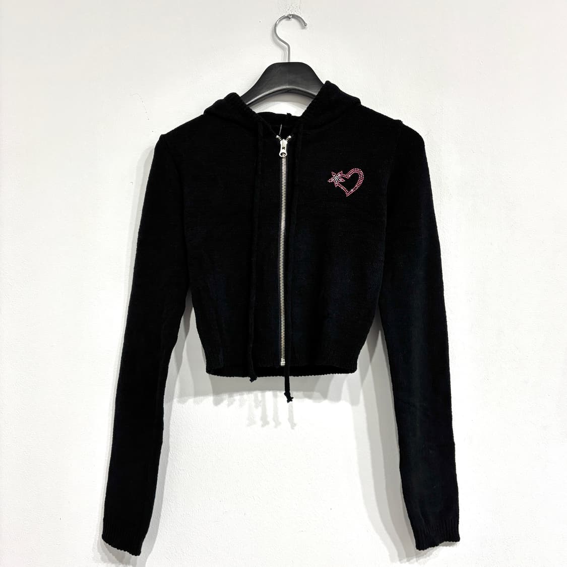 [새상품] 하트 큐빅 여성 부클 크롭 후드집업 상품이미지6