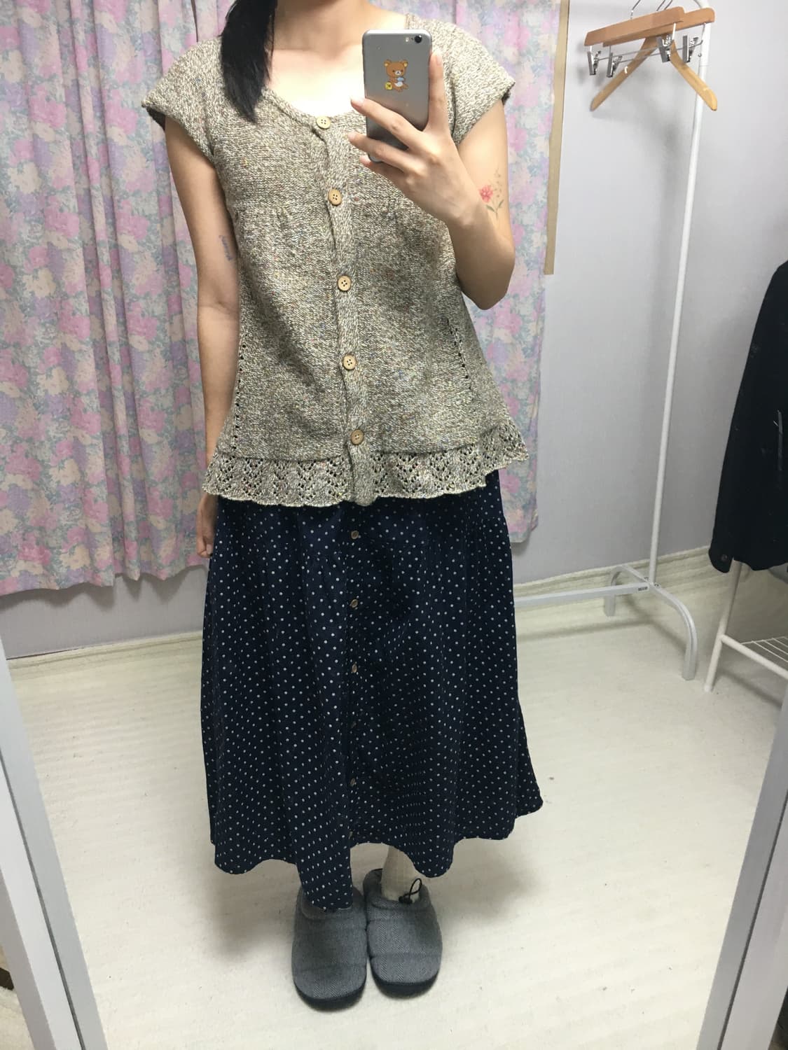 네이비 도트 스커트 상품이미지3