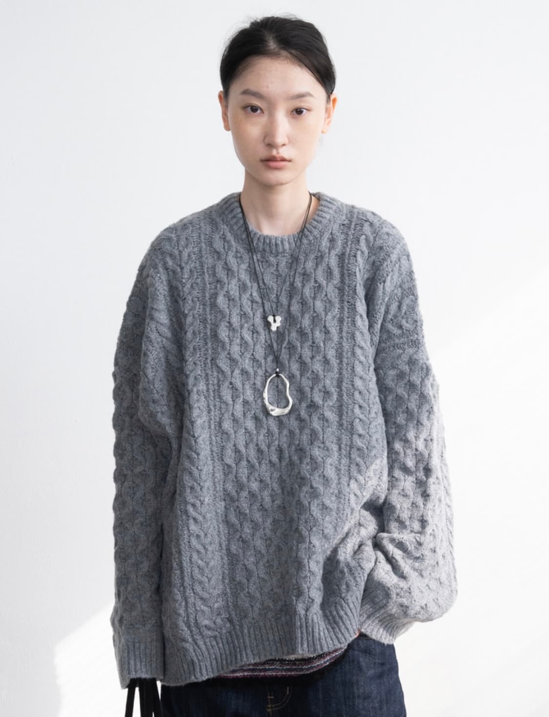 피키소사이어티 Motion Wool Oversized Knit (Gray 상품이미지1