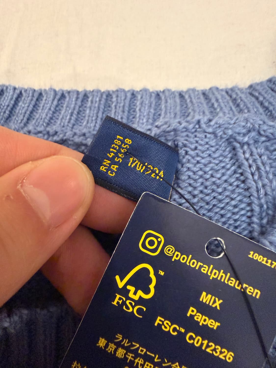 폴로 랄프로렌 신형 꽈배기 케이블 니트 스카이블루 상품이미지5