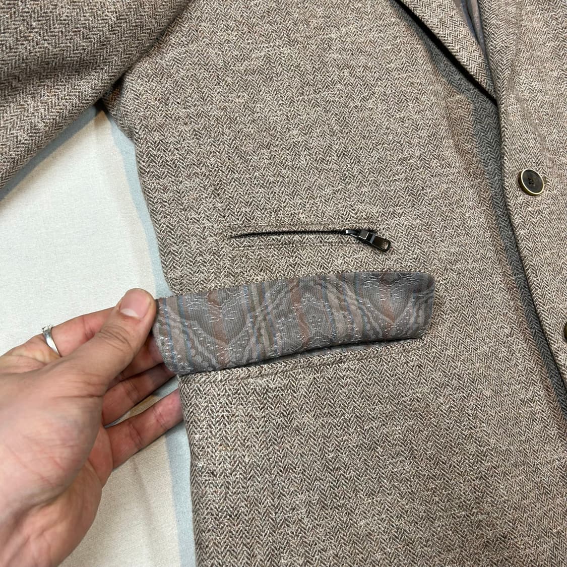 XL) 조셉 아부드 헤링본 블레이저 자켓 상품이미지4