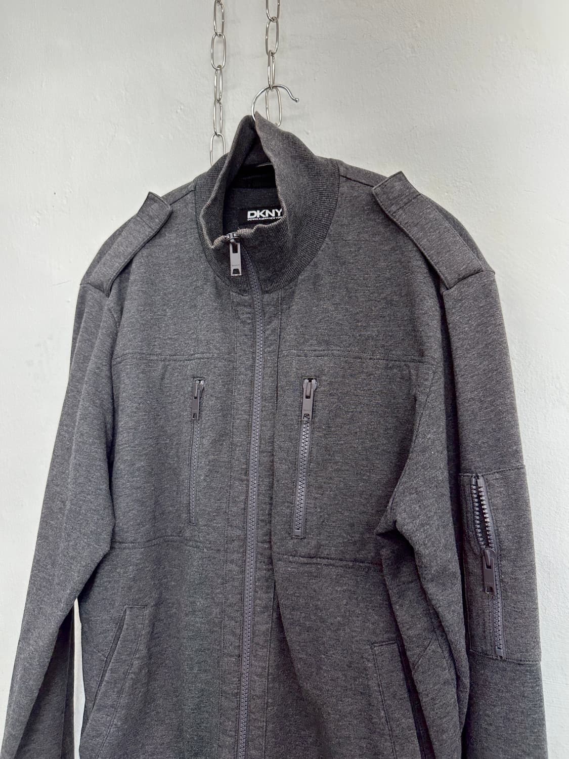 DKNY Military Zip-Up Knit Bomber Jacket 상품이미지4