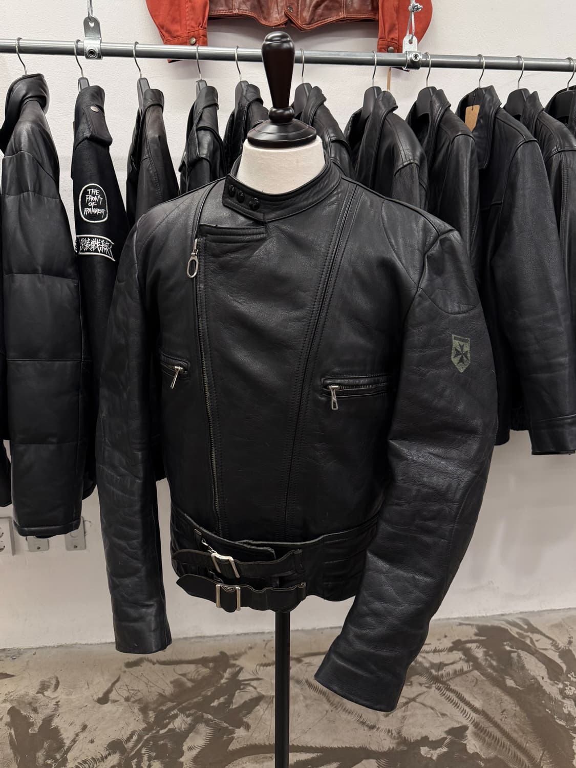 70s Harro Leather Motorcycle Jacket 상품이미지3
