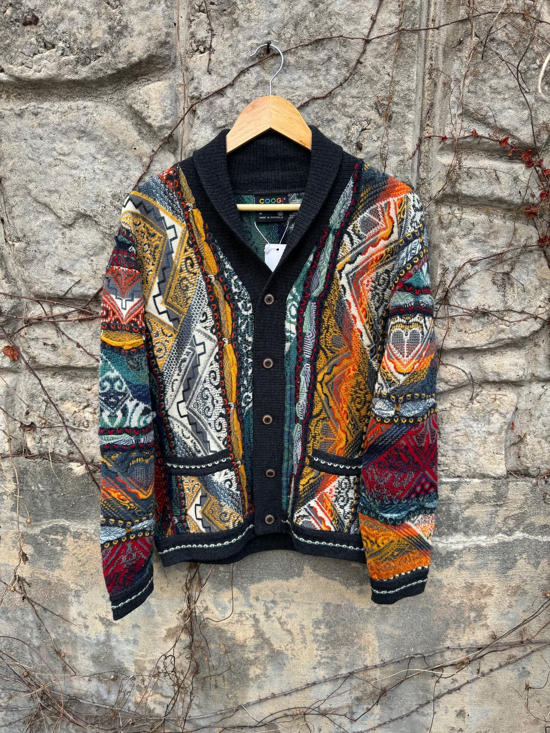 Coogi 쿠기 빈티지 케이블 핸드 니트 가디건 m 상품이미지1