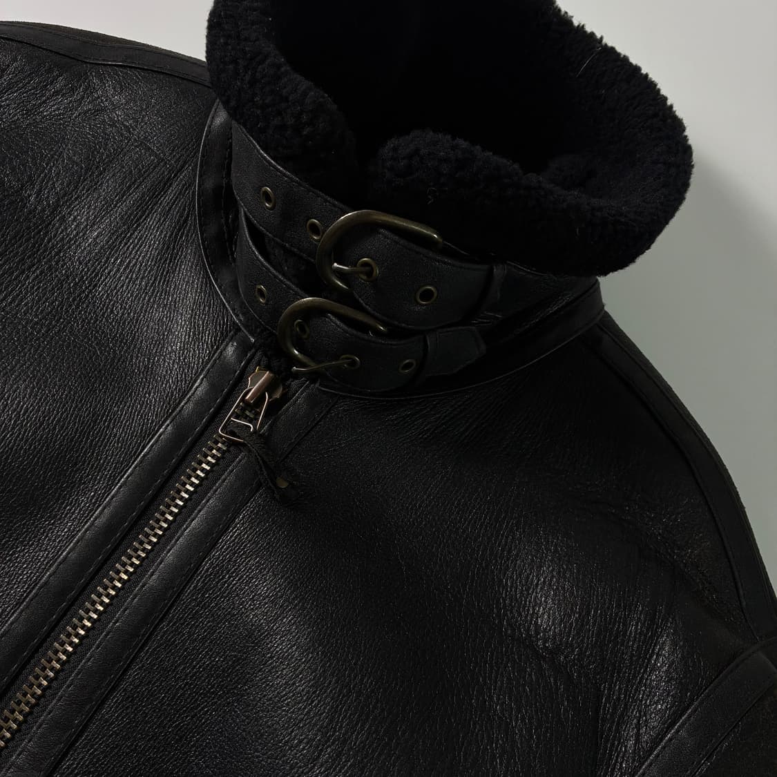 Stussy 스투시 블랙 B-3 램스킨 래더 무스탕 자켓 상품이미지4