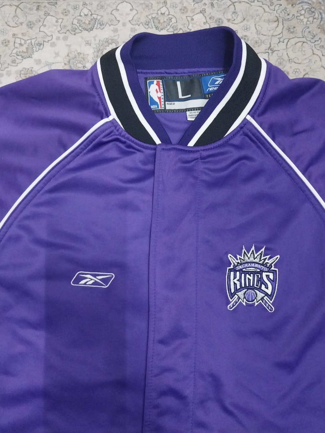 리복 X NBA 새크라멘토 킹스 트랙 자켓 L 상품이미지2