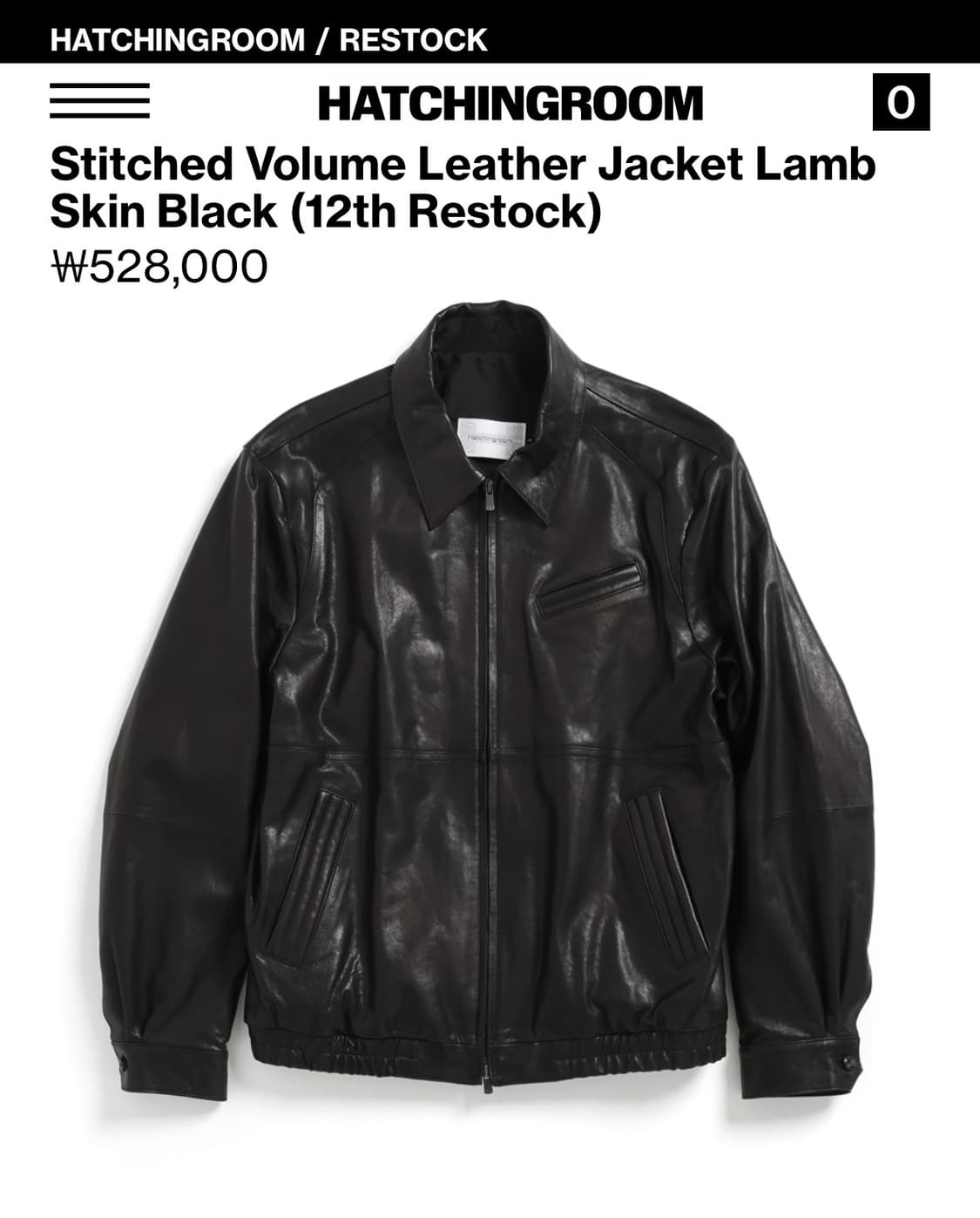 해칭룸 스티치 볼륨 레더자켓 3사이즈 상품이미지1