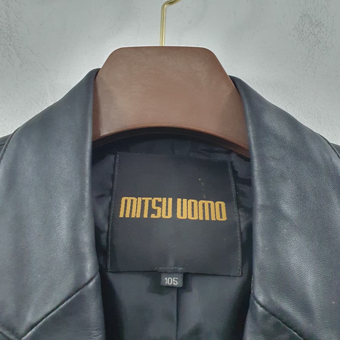XL MITSU UOMO 남성 블랙 양가죽 블레이저 가죽 자켓 상품이미지3