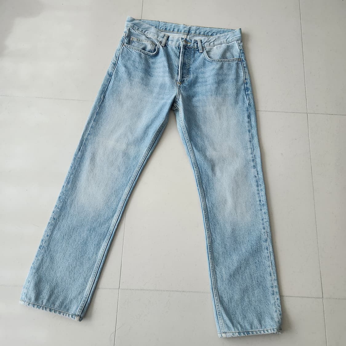 산드로 슬림핏 라이트 블루 데님 청바지 상품이미지4