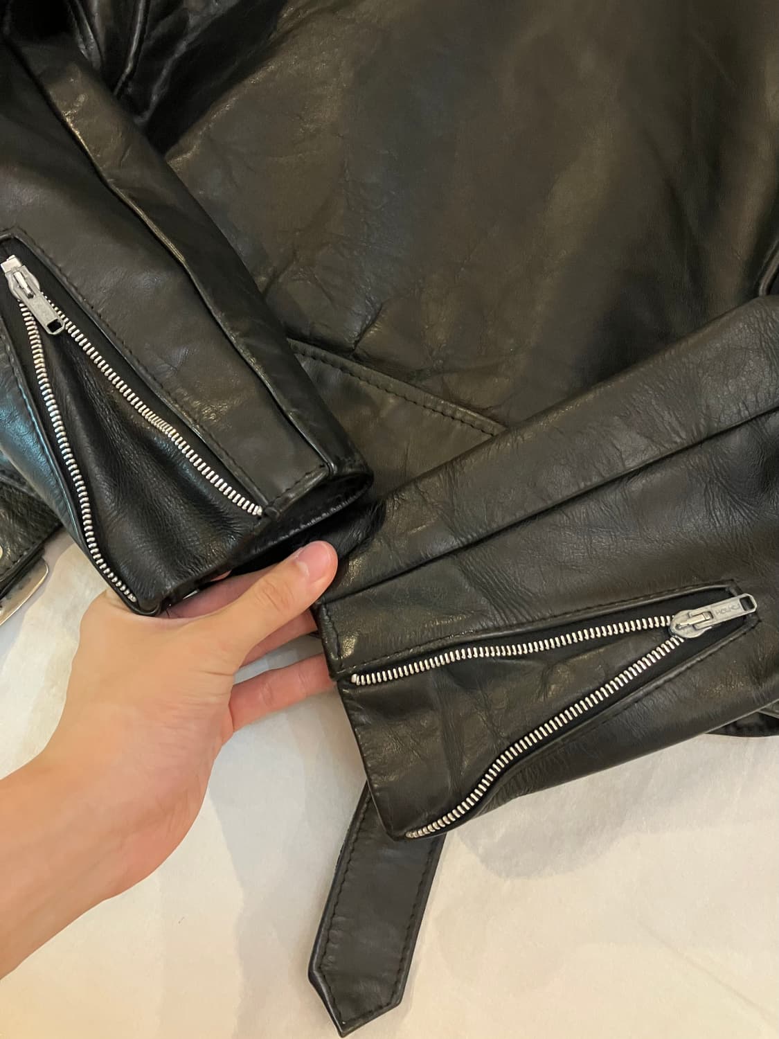 쇼트 퍼펙토 618 더블라이더 가죽자켓 블랙 상품이미지6