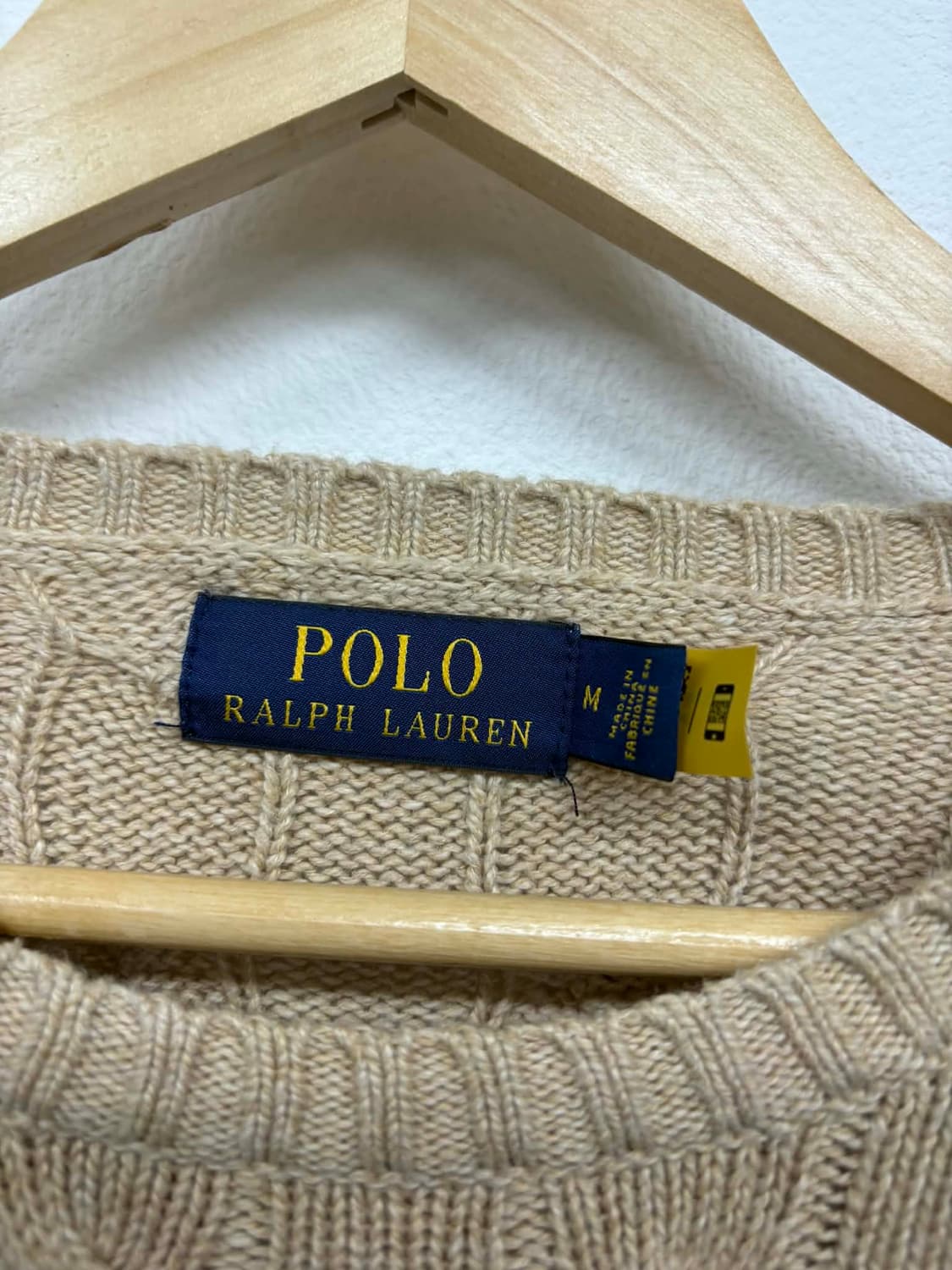 [M] 폴로 랄프로렌 베이지 코튼 케이블 니트 스웨터 상품이미지4