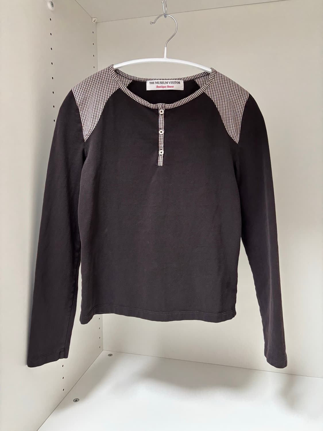 the museum visitor 더뮤지엄비지터 브라운 체크 티셔츠 S 상품이미지1