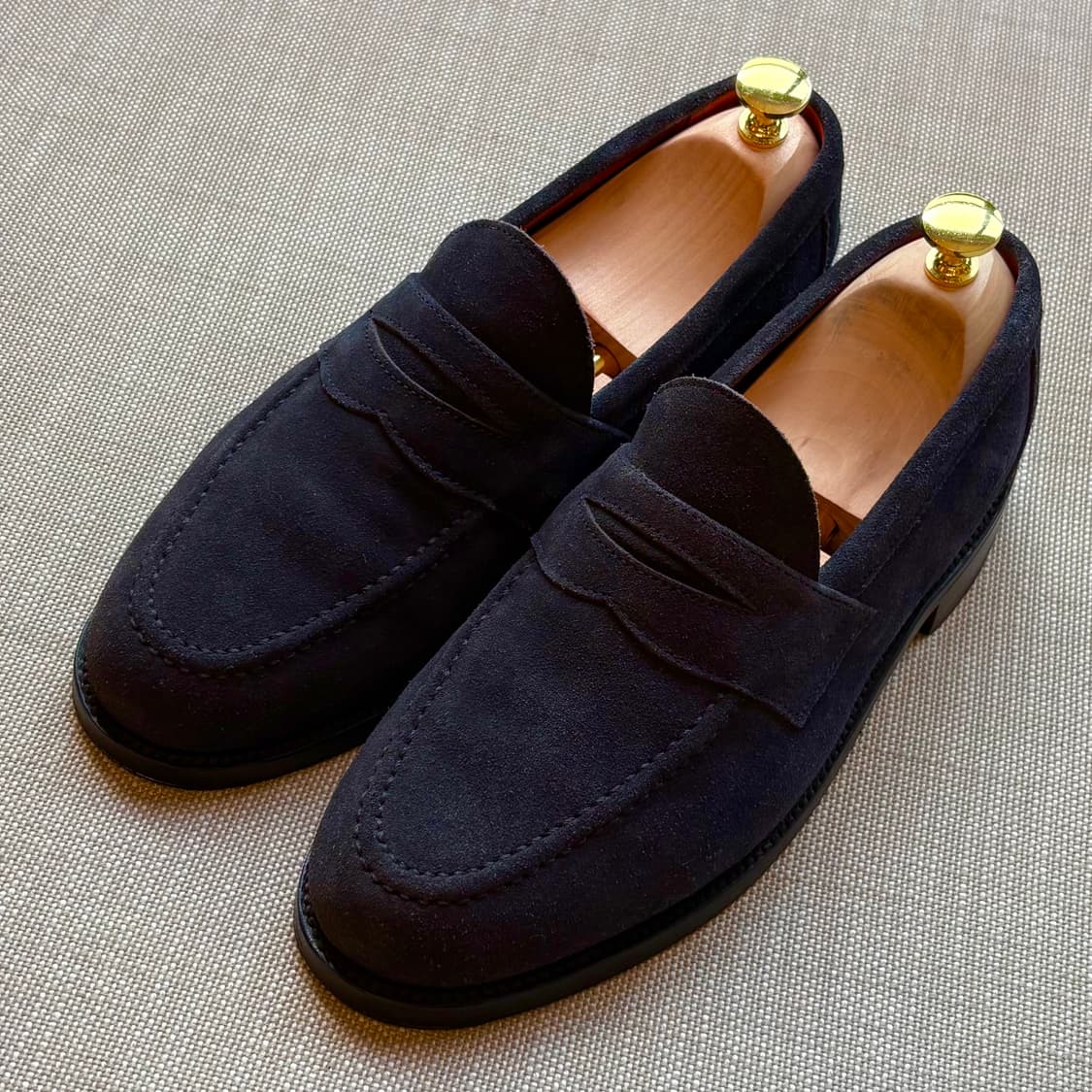 [UK7/260] 영국 Sanders 네이비 스웨이드 페니로퍼 상품이미지1