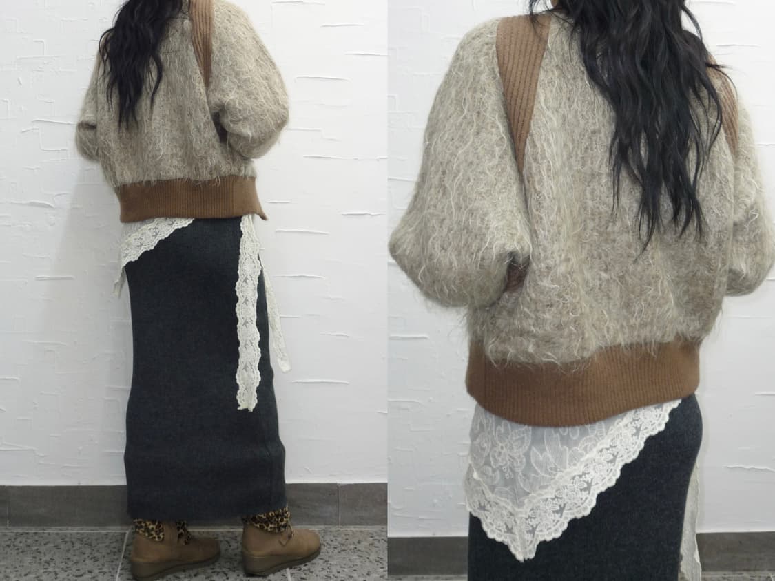 Mocha fur cardigan 상품이미지2