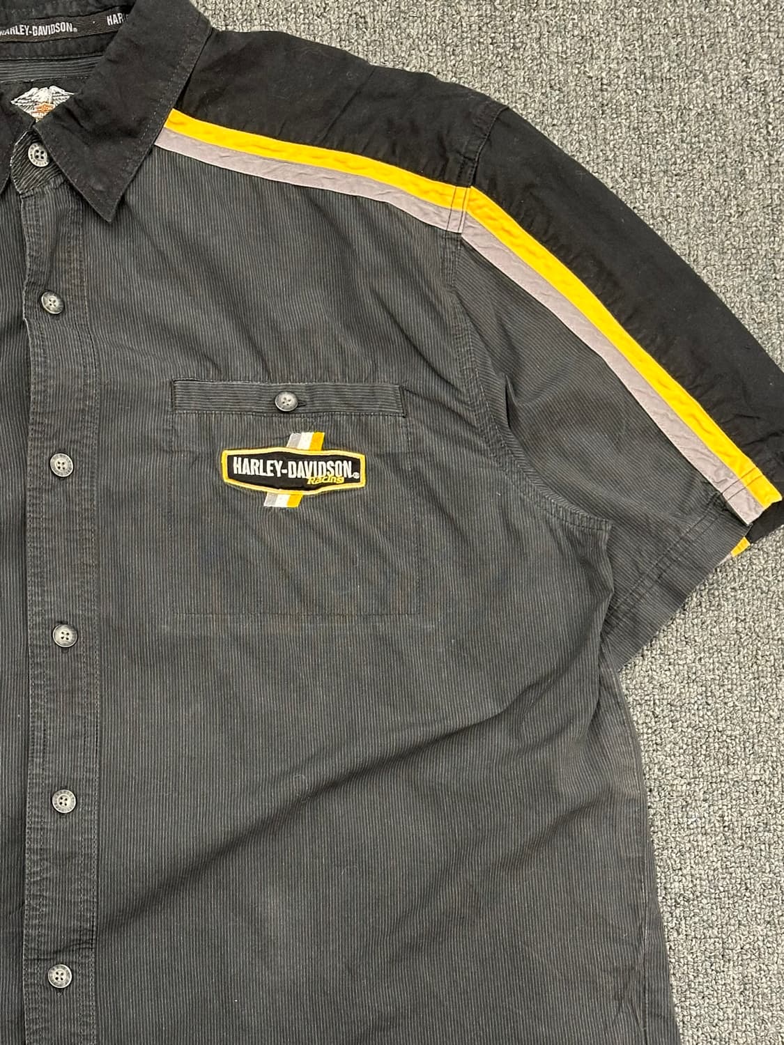 XL)할리데이비슨 vintage 옐로우 트랙 반팔셔츠 상품이미지2