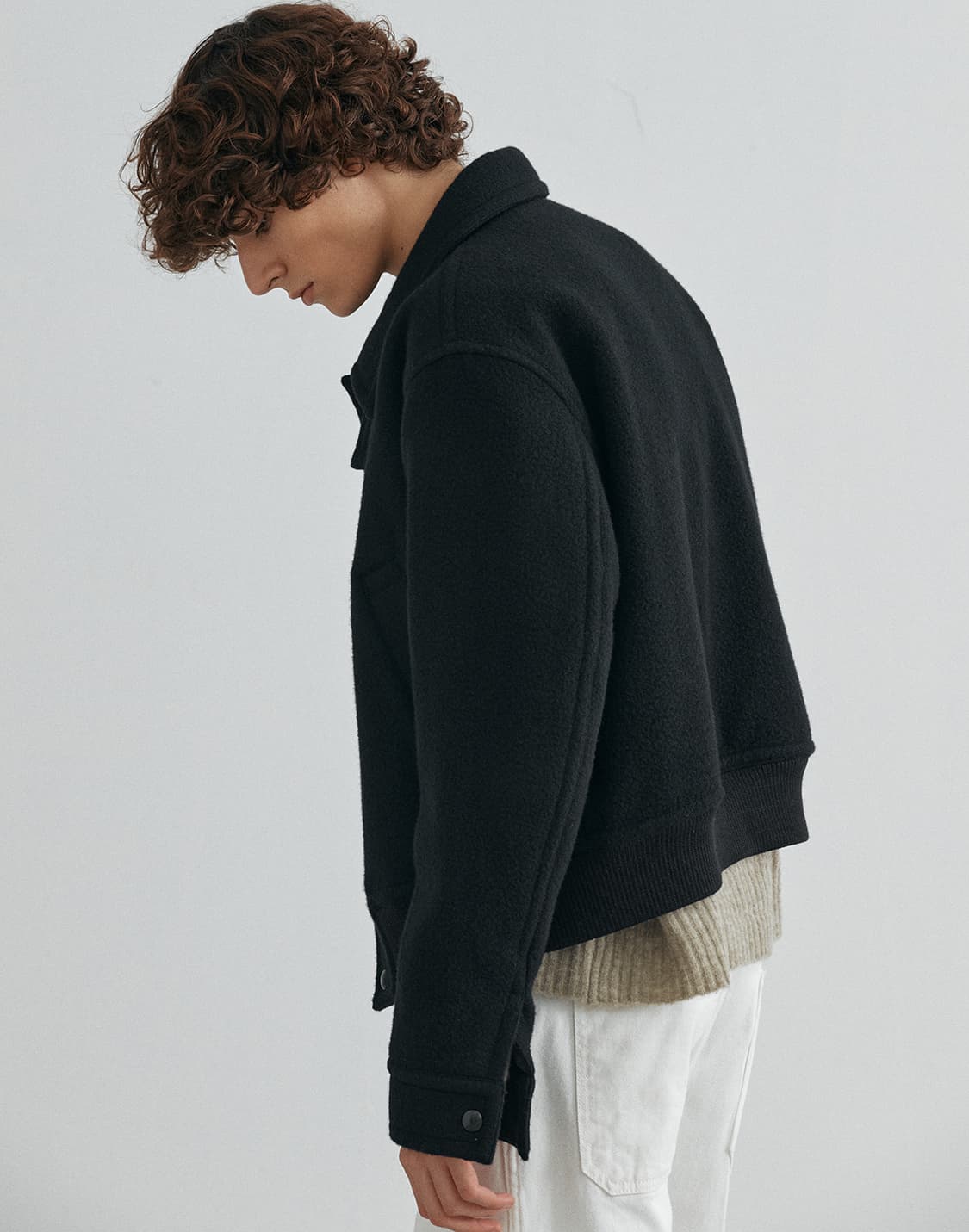 [L] 호이테 헷 스퀘어 봄버 자켓 블랙 상품이미지2