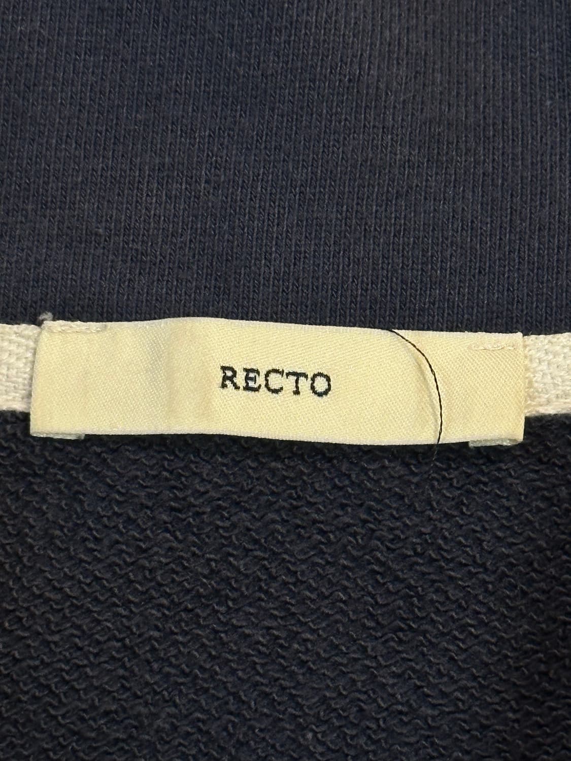 렉토 RECTO 시그니처 로고 하프 반집업 맨투맨 네이비 상품이미지6