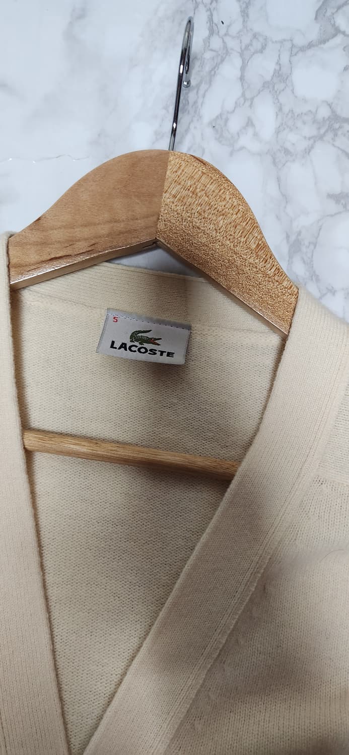 라코스테 연노랑x아이보리 울 가디건 상품이미지5