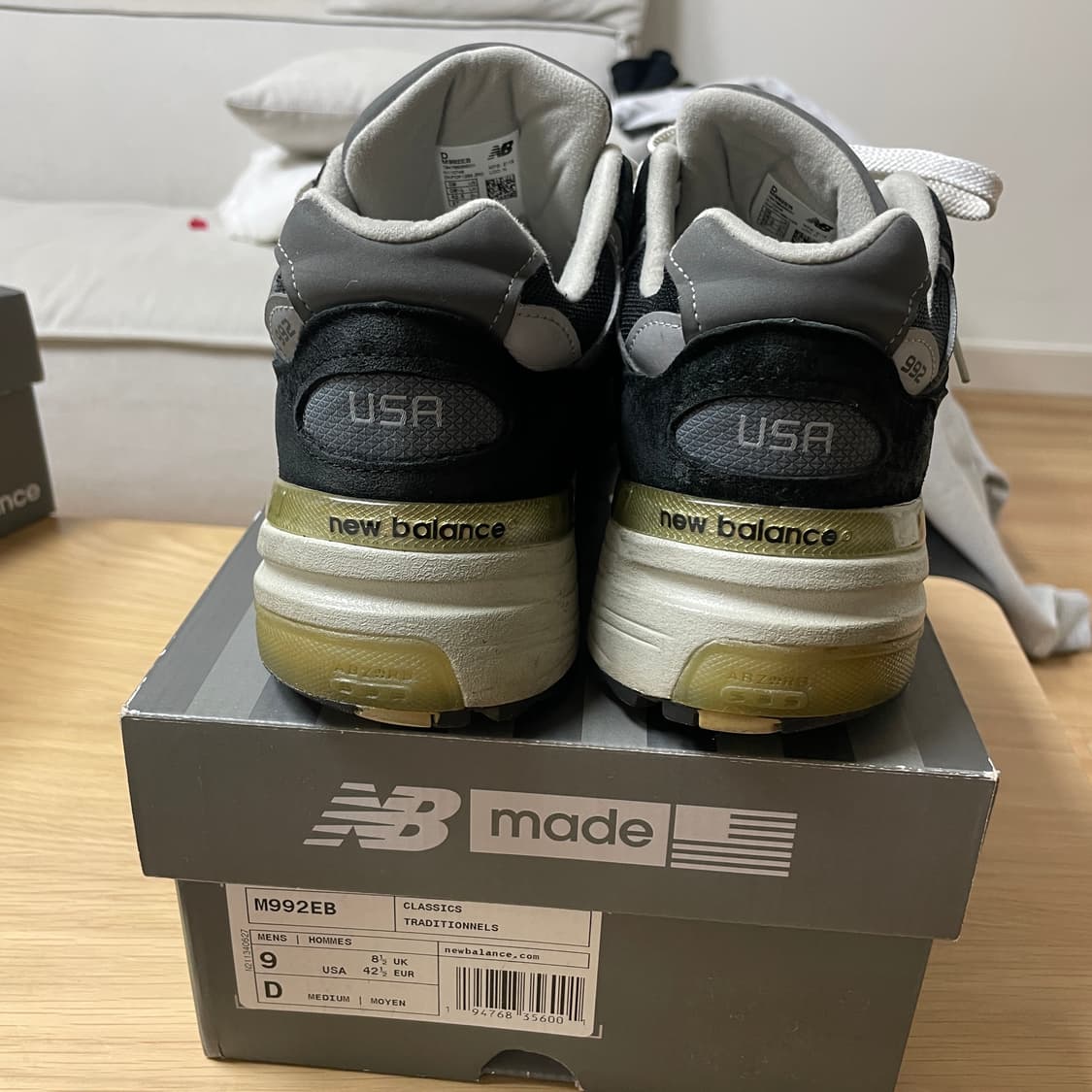 뉴발란스992 메이드인 USA 블랙 D스탠다드(M992EB)/270 상품이미지4