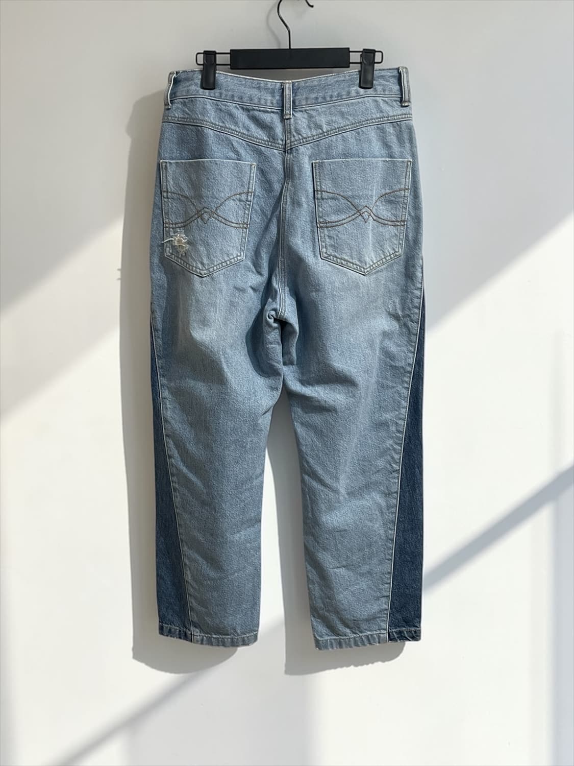 럭키슈에뜨 투톤 패널 데님 팬츠 상품이미지2